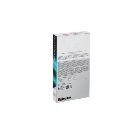 Kingston Technology Dual Portable, 2 TB, USB Type-A / USB Type-C, 3.2 Gen 2 (3.1 Gen 2), 1050 MB/s, Fekete, Vörös