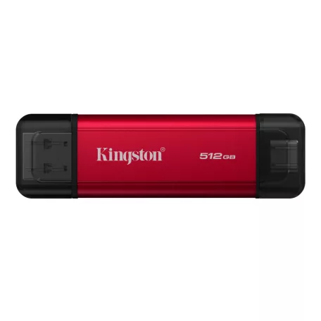 Kingston Technology Dual Portable, 512 GB, USB Type-A / USB Type-C, 3.2 Gen 2 (3.1 Gen 2), 1050 MB/s, Fekete, Vörös