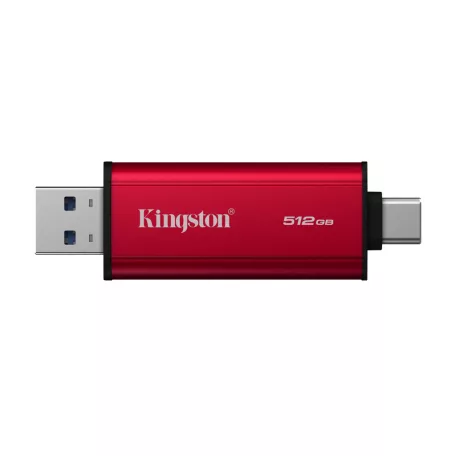 Kingston Technology Dual Portable, 512 GB, USB Type-A / USB Type-C, 3.2 Gen 2 (3.1 Gen 2), 1050 MB/s, Fekete, Vörös