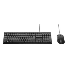   Belkin BBZ014DE, Teljes méret (100%), Vezetékes, USB, Membrános billentyűkapcsoló, Fekete, Egér mellékelve