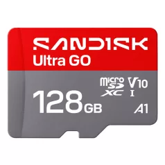   SanDisk Ultra GO, 128 GB, MicroSDXC, UHS-I, 190 MB/s, V10, Szürke, Vörös