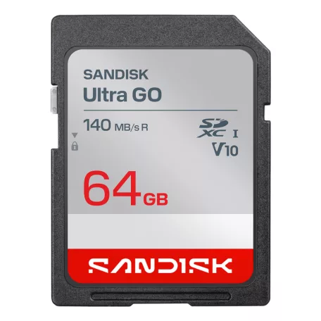 SanDisk Ultra GO, 64 GB, SDXC, UHS-I, 140 MB/s, Class 3 (U3), V10