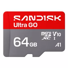   SanDisk Ultra GO, 64 GB, MicroSDXC, UHS-I, 140 MB/s, V10, Szürke, Vörös