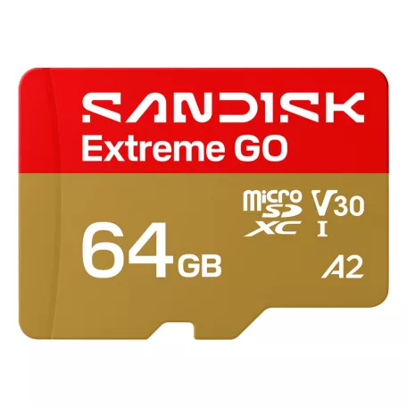 SanDisk Extreme GO, 64 GB, MicroSDXC, UHS-I, 170 MB/s, 80 MB/s, Class 3 (U3)