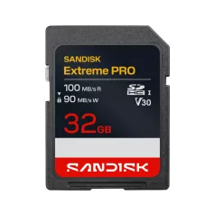   SanDisk Extreme Pro, 32 GB, SDHC, UHS-I, 100 MB/s, 90 MB/s, V30