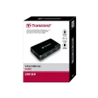 Transcend HUB3, USB 3.2 Gen 1 (3.1 Gen 1) Type-A, Fekete, CE/FCC/BSMI/KC/RCM/EAC, 5 - 12 V, Windows 10, Windows 7, Windows 8, Mac OS X 10.2 Jaguar