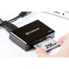   Transcend CFast 2.0 USB3.0, CF, CF II típus, Fekete, CE/FCC/BSMI/KC/RCM/EAC, USB 3.2 Gen 1 (3.1 Gen 1), 5 V, 67,6 mm