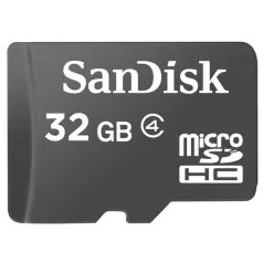   SanDisk microSDHC 32GB, 32 GB, MicroSDHC, Class 4, 4 MB/s, Fagyásálló, Ütésálló, Vízálló, Fekete