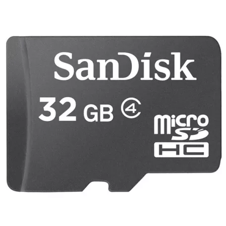 SanDisk microSDHC 32GB, 32 GB, MicroSDHC, Class 4, 4 MB/s, Fagyásálló, Ütésálló, Vízálló, Fekete