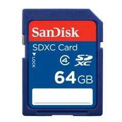   SanDisk 64GB SDXC, 64 GB, SDXC, Class 4, 200 MB/s, Ütésálló, Vízálló, Kék