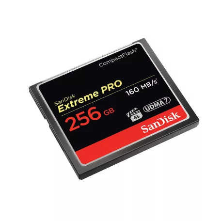 SanDisk Extreme PRO, 256GB, 256 GB, CompactFlash, 160 MB/s, 140 MB/s, Fekete