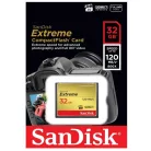 SanDisk 32GB Extreme, 32 GB, CompactFlash, 120 MB/s, 85 MB/s, Fekete, Arany, Vörös