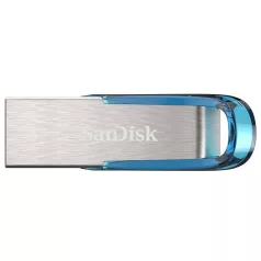   SanDisk Ultra Flair, 128 GB, USB A típus, 3.2 Gen 1 (3.1 Gen 1), 150 MB/s, Kupak nélküli, Kék, Ezüst