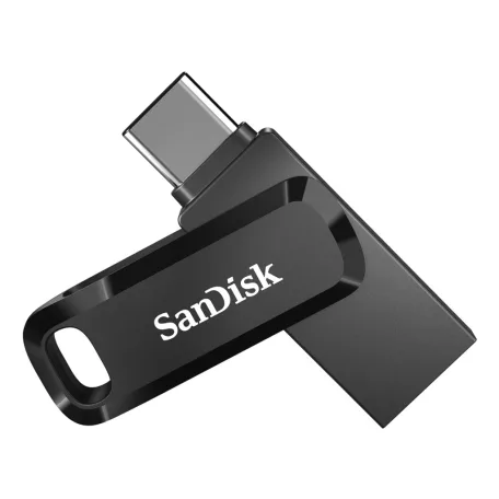 SanDisk Ultra Dual Drive Go, 64 GB, USB Type-A / USB Type-C, 3.2 Gen 1 (3.1 Gen 1), 150 MB/s, Forgó, Fekete