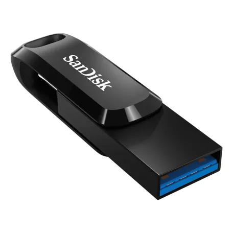 SanDisk Ultra Dual Drive, 128 GB, USB Type-A / USB Type-C, 3.2 Gen 1 (3.1 Gen 1), 150 MB/s, Tolattyú, Fekete, Ezüst