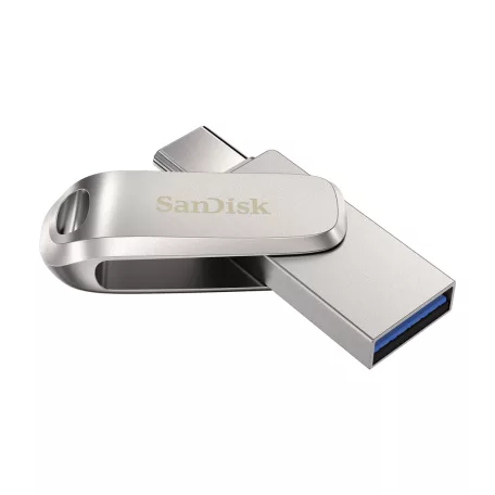 SanDisk Ultra Dual Drive Luxe, 64 GB, USB Type-A / USB Type-C, 3.2 Gen 1 (3.1 Gen 1), 150 MB/s, Forgó, Rozsdamentes acél