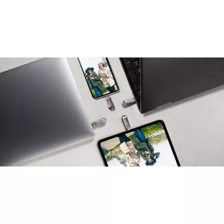 SanDisk Ultra Dual Drive Luxe, 256 GB, USB Type-A / USB Type-C, 3.2 Gen 1 (3.1 Gen 1), 150 MB/s, Forgó, Rozsdamentes acél