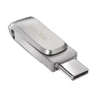 SanDisk Ultra Dual Drive Luxe, 512 GB, USB Type-A / USB Type-C, 3.2 Gen 1 (3.1 Gen 1), 150 MB/s, Forgó, Rozsdamentes acél