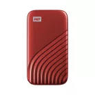 Western Digital My Passport, 2 TB, USB C-típus, 3.2 Gen 2 (3.1 Gen 2), 1050 MB/s, Jelszavas védelem, Vörös