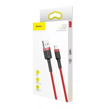 Baseus Cafule 2.4A Lightning USB-kábel, 1 m (piros)
