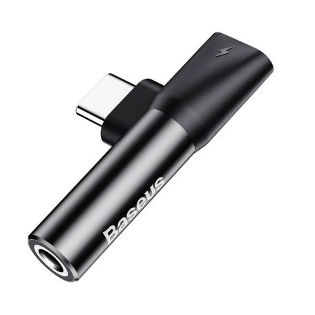 Baseus USB-C-USB-C+Mini Jack 3,5 mm audio adapter (fekete)