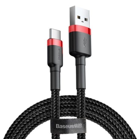 USB-USB-C kábel Baseus Cafule 3A 1m (piros-fekete)
