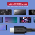 UGREEN USB-Micro USB kábel, QC 3.0, 2,4A, 0,25m (fekete)
