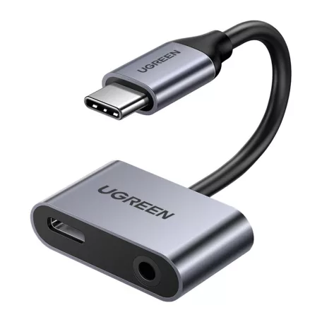 USB-C-USB-C adapter és UGREEN 3,5 mm-es jack csatlakozó (szürke)