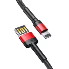 Baseus Cafule 2,4A 1 m-es Lightning USB-kábel (kétoldalas) (fekete és piros)