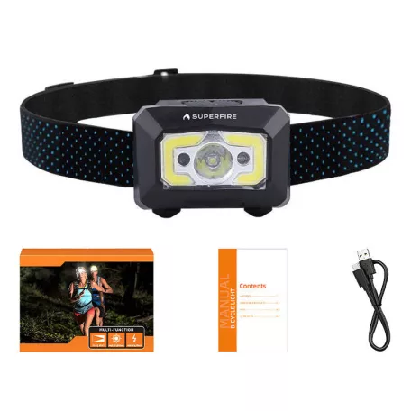 Fejlámpa Superfire X30 – 340 lm, USB, 5 mód, 130 m