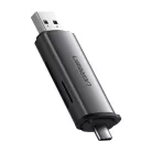 UGREEN USB + USB-C adapter SD + microSD kártyaolvasó (szürke)