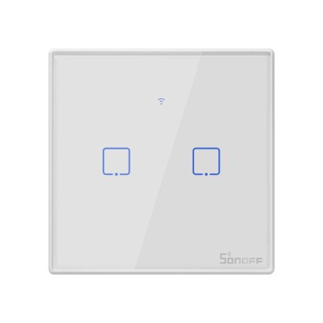 Sonoff Érintőképernyős kapcsoló WiFi + RF 433 T2 EU TX (2 csatornás)