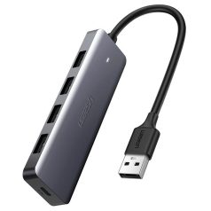   UGREEN 4 az 1-ben Adapter USB Hub 4x USB 3.0 + USB-C csatlakozóhoz (szürke)