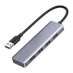   UGREEN CM219 4 az 1-ben USB adapter, 4x USB 3.0 + USB-C (szürke)