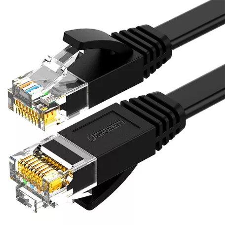 UGREEN Ethernet RJ45 lapos kábel, Cat.6, UTP, 10m (fekete)
