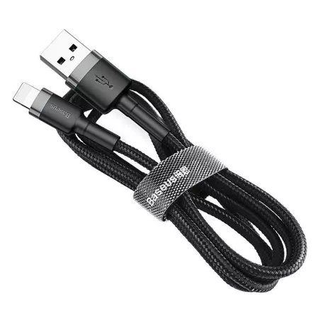 Baseus Cafule 2.4A Lightning USB-kábel 1 m (szürke-fekete)