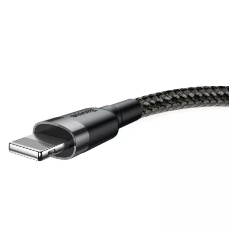 Baseus Cafule 2.4A Lightning USB-kábel 1 m (szürke-fekete)