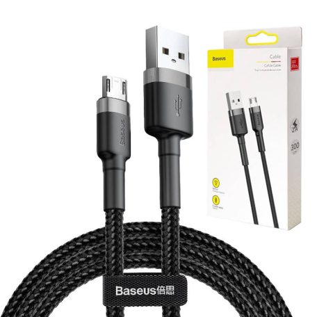 Baseus Cafule USB-Micro-USB kábel, 2A, 3 m (fekete és szürke)