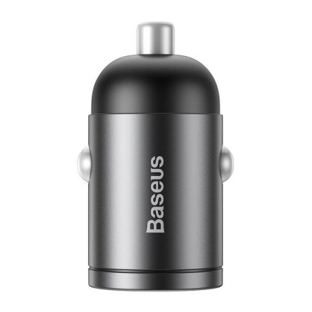 Baseus Tiny Star mini autós töltő, USB, QC 3.0, 30 W (szürke)