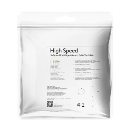 Baseus Cat 6 UTP RJ45 Ethernet kábel lapos 0,5m (fekete)