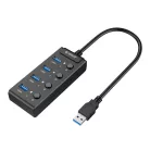 Orico USB 3.0 hub kapcsolókkal, 5x USB (fekete)