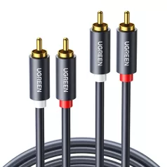 UGREEN 2RCA-2RCA kábel, 3m (fekete)