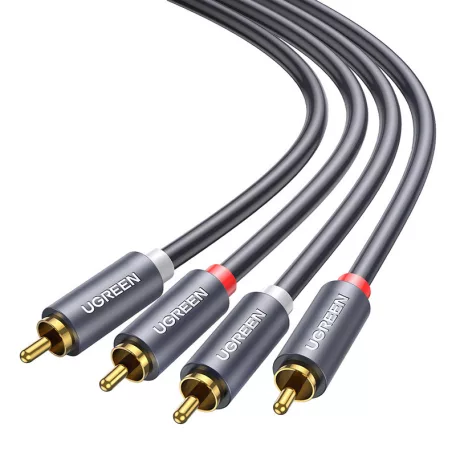 UGREEN 2RCA-2RCA kábel, 3m (fekete)