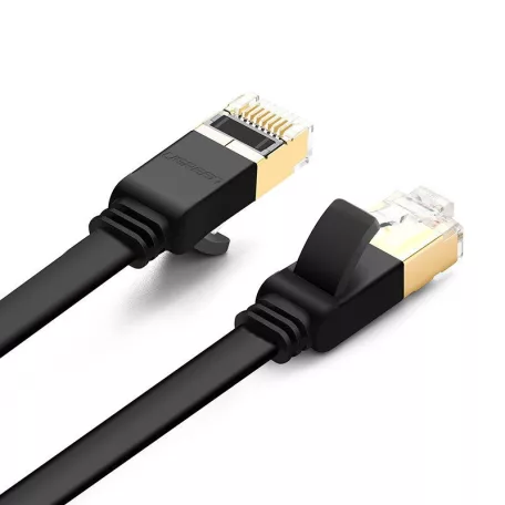 UGREEN NW106 Ethernet RJ45 lapos hálózati kábel, Cat.7, STP, 0,5 m (fekete)