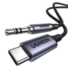 3,5 mm-es mini jack AUX kábel az USB-C UGREEN AV143-hoz, 1 m (fekete)