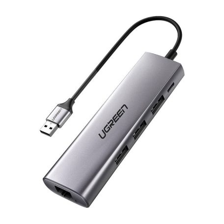 UGREEN CM266 5 az 1-ben Adapter USB, 3x USB 3.0, micro USB, RJ45 (szürke)