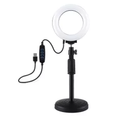 LED Puluz gyűrűs lámpa állítható állvánnyal PU391