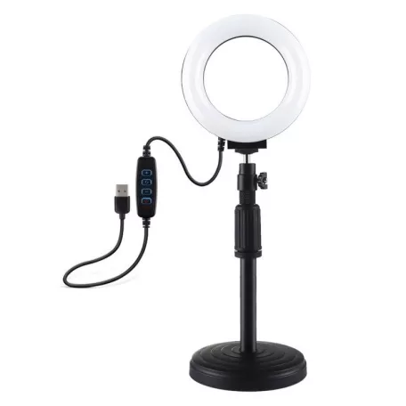 LED Puluz gyűrűs lámpa állítható állvánnyal PU391