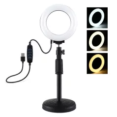 LED Puluz gyűrűs lámpa állítható állvánnyal PU391