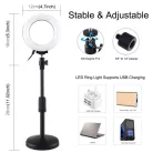 LED Puluz gyűrűs lámpa állítható állvánnyal PU391